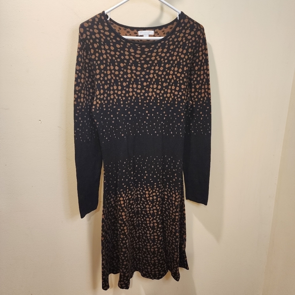 NEW YORK & COMPANY long Sleeves cotton blended Casual midi sweater dress Size L